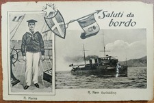 SALUTI DA REGIA NAVE GARIBALDINO CACCIATORPEDINIERE MARINA PRIMA GUERRA WW1
