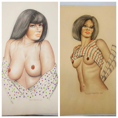 Coppia dipinti nudo renato - ,