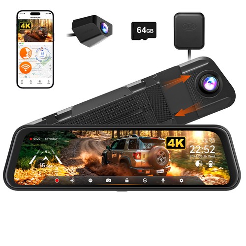 Wolfbox doppia dash - 4k, 10"