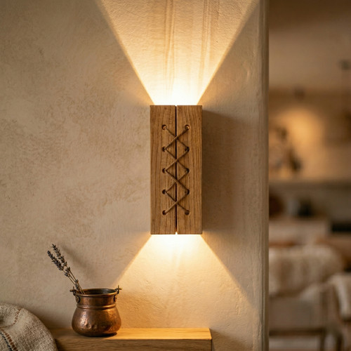 Handmade wooden wall - wooden, sconce