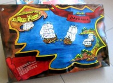 VINTAGE RARO GIOCO DA TAVOLO GRECO - COMBATTIMENTO MARITTIMO CON I PIRATI - FINE ANNI 80 