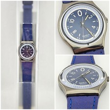 Swatch Gent Be Pop GX120 1990 Vintage NOS Blue Dial Steel Case Box