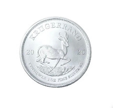 KRUGERRAND 1 OZ ARGENTO PURO 999 CERTIFICATO SUDAFRICA 2025 NUOVO IN CAPSULA