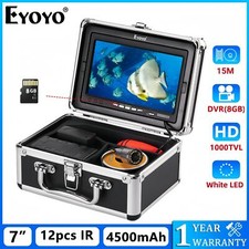 Eyoyo 7" Videocamera Pesca Subacquea 1000TVL+8GB Funzione DVR, Cavo 15Metri