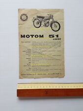 Motom 51 Lusso depliant originale italiano