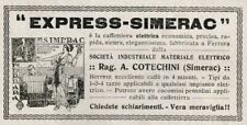 PUBBL. 1919 SIMERAC MACCHINA CAFFE' ESPRESSO CAFFETTIERA ELETTRICA FERRARA
