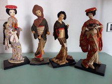 4 vintage japanese dolls 13,38/14,56 inch.4 bambole giapponesi vintage 34/37cm.