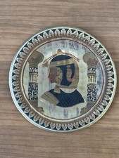 Piatto Decorativo Egiziano Fatto A Mano Hosny Gomaa Hand Work In Metallo Vintage