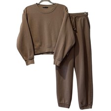Completo Zara Taupe felpa e jogger set piccolo