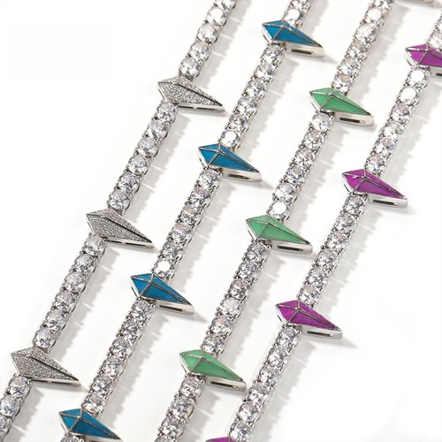 Collana catena tennis colorata