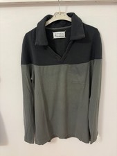 Maison Martin Margiela Long Sleeve Polo Sweatshirt Shirt Black/Olive Size 48