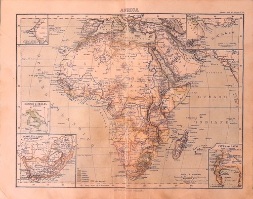 Carta geografica antica africa - carta,