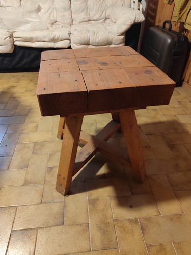 Sgabello artigianale legno - sgabello,