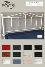 Testata letto matrimoniale in ferro battuto Damasco con giroletto