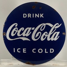Insegna smaltata Coca-Cola - Ø 50 cm (19,7") - Decorazione vintage retrò...