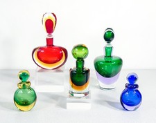 ⚜️ SET 5 VASI BOTTIGLIE VETRO SOFFIATO MURANO SOMMERSO DESIGN STILE FLAVIO POLI