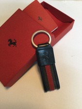 Portachiavi Ferrari originale in pelle nero/rosso usato in giappone