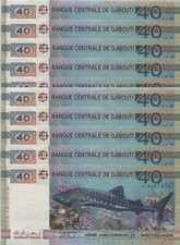 Gibuti 40 Franchi 2017 P 46 Commemorativi UNC LOTTO 10 PEZZI