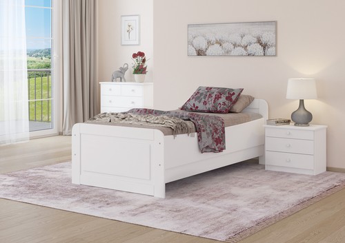 Letto legno bianco extra - legno,