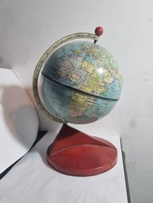 Antico mappamondo in latta globo originale anni 50 planisfero vintage collezione