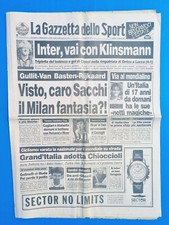 GAZZETTA DELLO SPORT 15 AGOSTO 1991 INTER-KLINSMANN-RAUL GARDINI-EDY BAGGIO