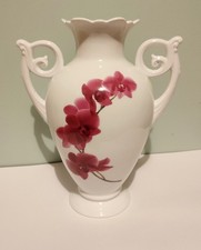 Vaso Porcellana Decoro Fiorito a Mano  H 25cm