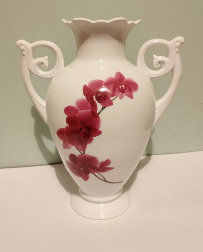 Vaso porcellana decoro fiorito - porcellana,