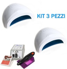 KIT RICOSTRUZIONE UNGHIE PROFESSIONALE 2 LAMPADE SUN ONE 48W + FRESA PER UNGHIE