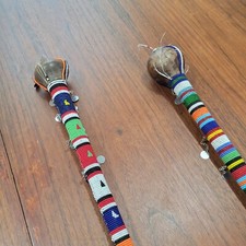 Pair of Beaded Maasai Rungu