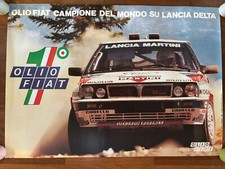Manifesto poster OLIO FIAT LANCIA DELTA HF CAMPIONE MONDO RALLY RACING RACE CAR
