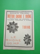 PUBBLICITA' 1919 MOTORI GNOME E RHONE 110 HP AEREI AERONAUTICA ANSALDO AEROPLANI