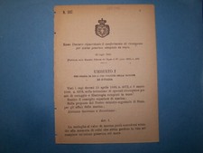Medaglie al Valore  di Marina  -Decreto originale del 1899