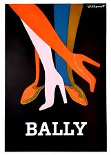 Anni '70 * Poster Originale "Bally Scarpe - BERNARD VILLEMOT" (A)