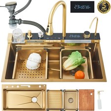 Lavello cucina incasso acciaio inox oro lavello a cascata rubinetto cucina