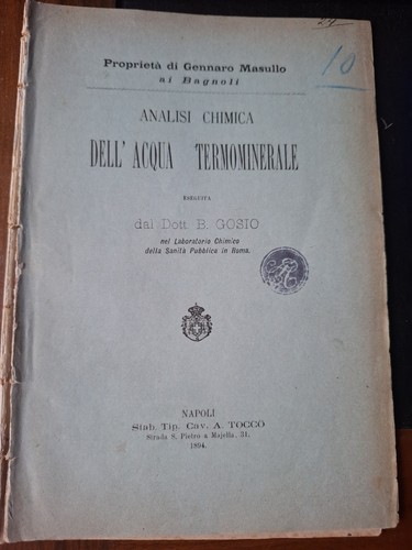 Gosio analisi chimica - gosio,,