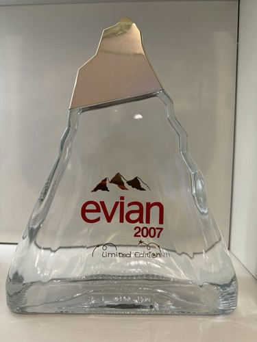 Evian glass water - water, bottle