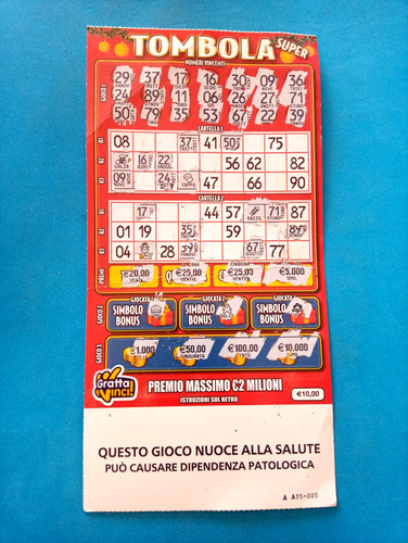 Gratta vinci gioco tombola - e,