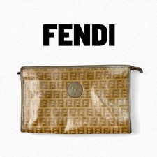 Borsa pochette Fendi in pvc marrone originale donna Italia 124122