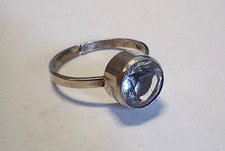 ANELLO IN ARGENTO 835 - CON PIETRA TRASPARENTE - DIAMETRO INTERNO REGOLABILE