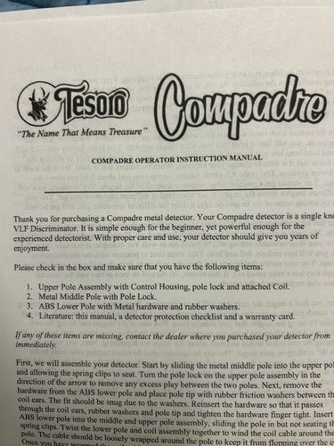 Tesoro compadre metal detector - metal,