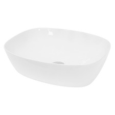 Lavabo da appoggio ceramica lavandino bianco lavello sanitari ovale 505 x 385 mm