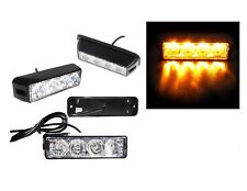 12V 24V 4 Led Arancio Ambra Faro Recupero Lampeggiante Luce Strobo Griglia Auto