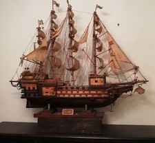 GALEONE SPAGNOLO FATTO A MANO PRIMI ANNI '90 CON BASE DI APPOGGIO