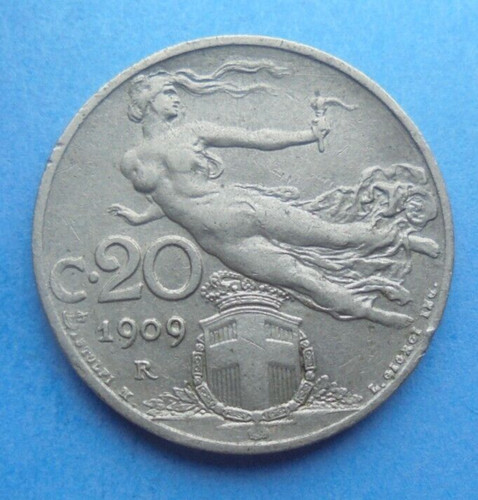 Italia centesimi 1909 r - 20,