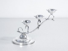 ⚜️ CANDELABRO ARGENTO 800 CANDELIERE PORTACANDELE 3 LUMI EPOCA 1900 VINTAGE