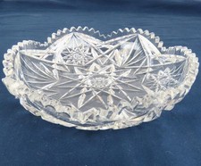 Centrotavola in vetro taglio brillante stile americano ciotola dente seghettato modello stella centrale