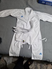 Adidas Karate Gi K200 100% Cotone Taglia 130 CM Bianco Giacca Pantalone e Cintura Nuovo