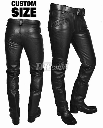 Pantalone pelle uomo nero - pantalone,
