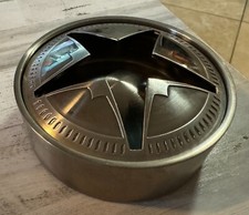 Posacenere vintage Marlboro Texas Star argento metallo spazzolato acciaio tabacco 4 5/8"