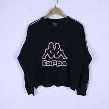 Felpa Kappa X Tezenis Taglia M Donna  Cotone Comoda Big Logo Nera Rosa Casual